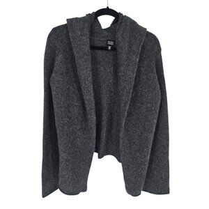 Eileen fisher size small gray drape cardigan wool mohair blend italian yarn